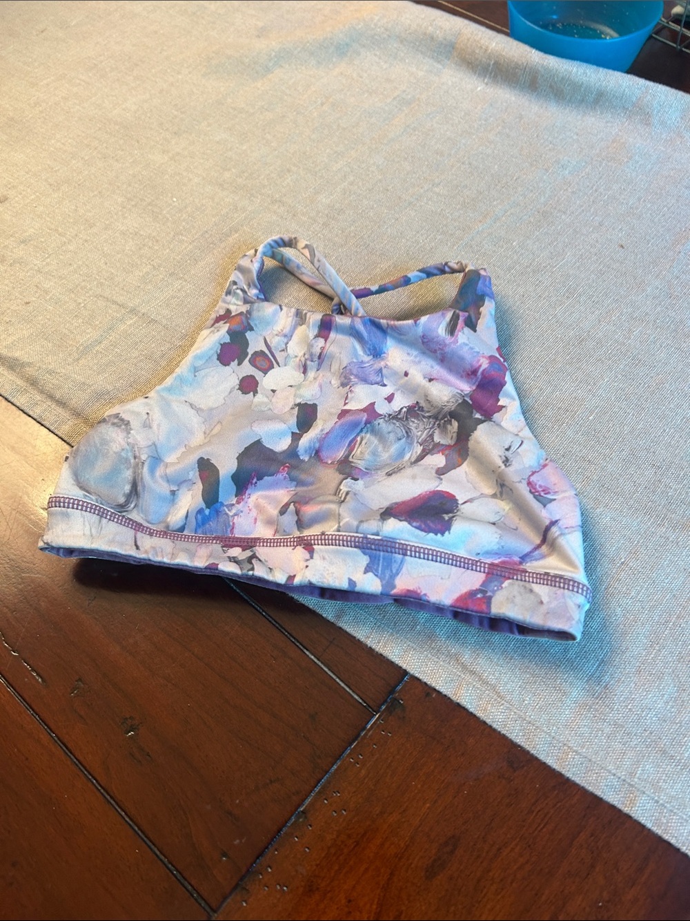 Zella Girls Purple Floral Sports Bra Top